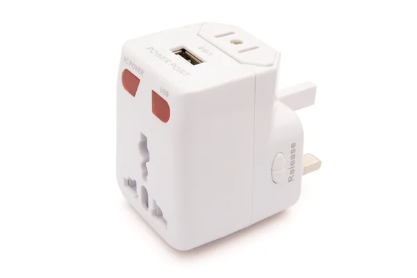A universal adapter with clipping path — Stock Photo, Image