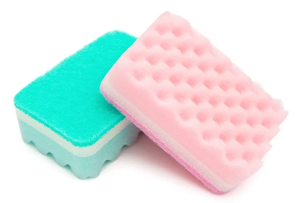 Two cleaning sponges with clipping path — Stock Photo, Image