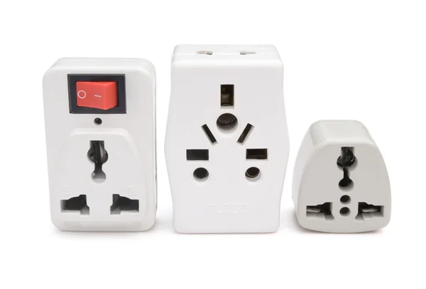 Different universal adapters with clipping path — Stock Photo, Image