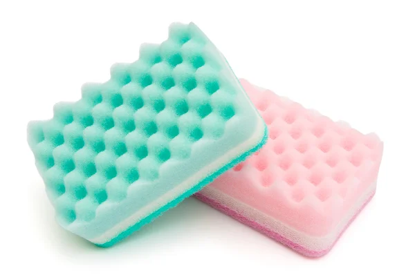 Two cleaning sponges with clipping path — Stock Photo, Image