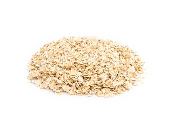Uncooked oatmeal on white background — Stock Photo, Image