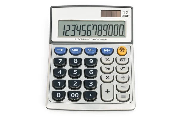 12 digit calculator with clipping path — Stock Photo, Image