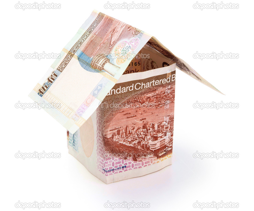 House made of HK dollars with clipping path
