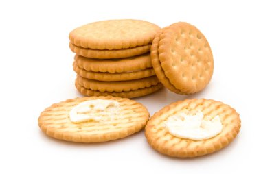 beyaz krema dolgulu sandviç bisküvi