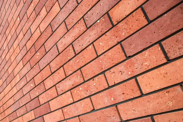 ビューの角度の赤レンガの壁、正方形フォーマット — ストック写真