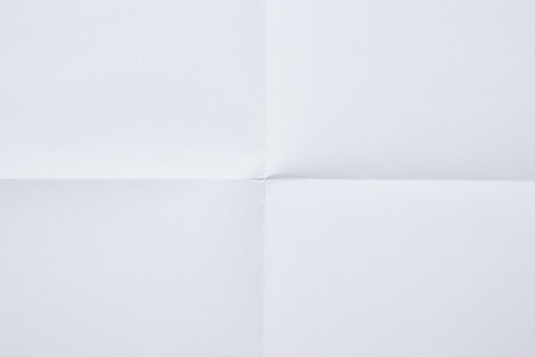 White sheet of paper folded in four