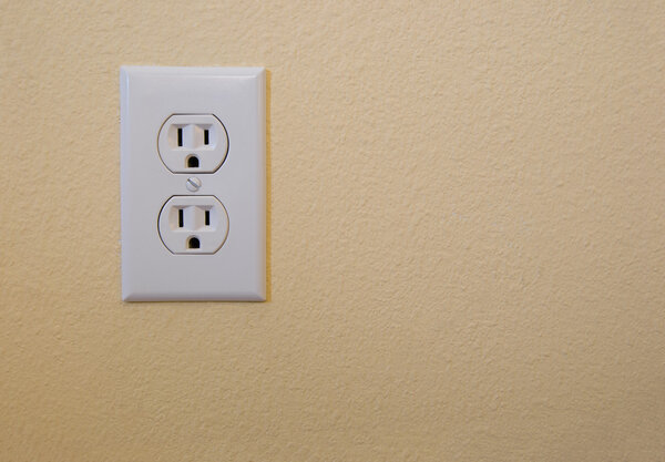 Electrical outlet on a wall