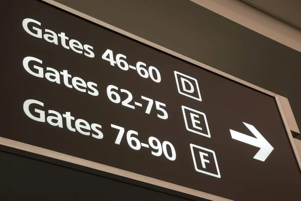 Departure gates sign — Stock Photo, Image