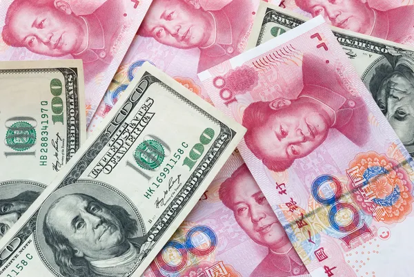 USD und RMB — Stockfoto