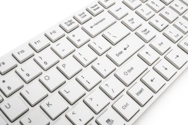 White keyboard with clipping path