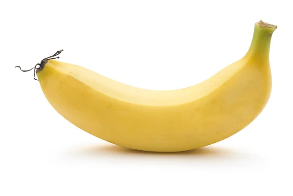 Банан ізольований на білому з відсічним контуром — стокове фото