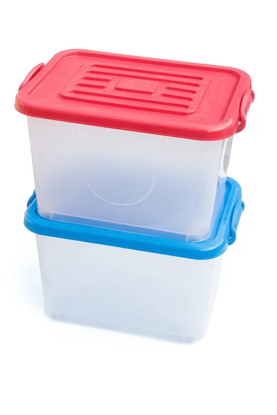 Translucent storage boxes with clipping path — Stock Photo, Image
