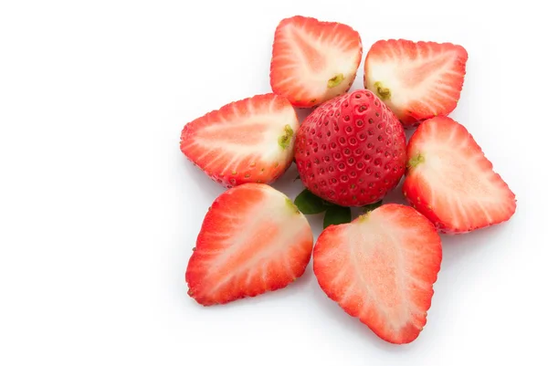 草莓形状像一朵花 — 图库照片