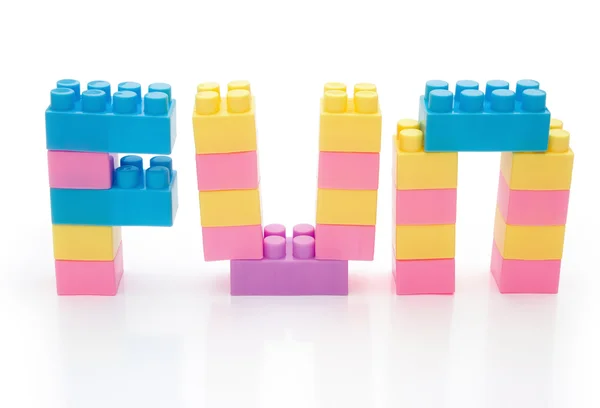 Kul formas av leksak tegel — Stockfoto