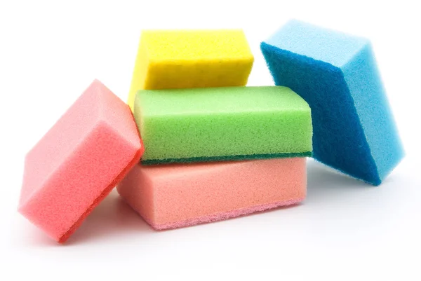 5 pieces double side cleaning sponges Royalty Free Stock Images