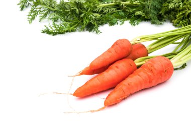 beyaz üzerine taze havuç