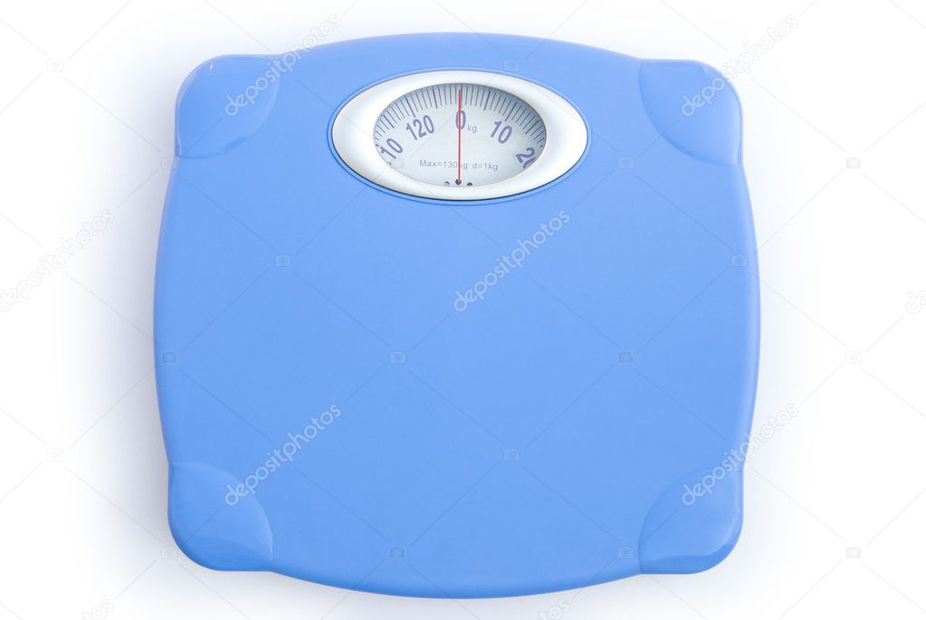 weight scale on white with clipping path