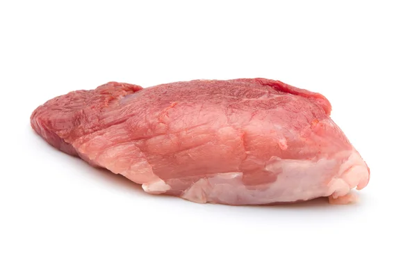 Čerstvé syrové maso na bílém pozadí — Stock fotografie