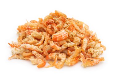 beyaz zemin üzerine kuru karides