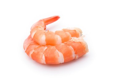 beyaz zemin üzerinde iki unskin karides