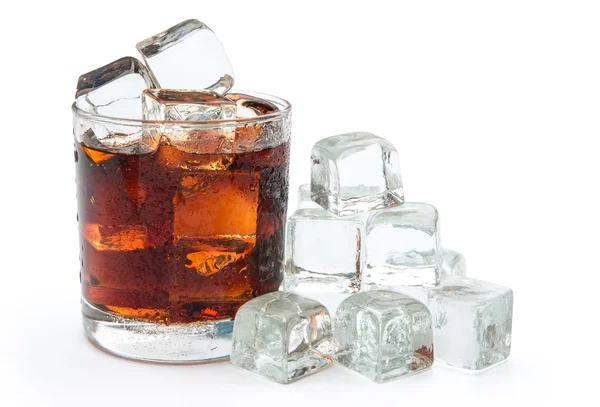 Cup of cola and ice with clipping path — Stock Photo, Image