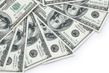 USD kağıt para üzerinde beyaz kırpma yolu ile