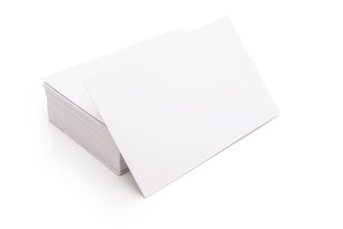 kırpma yolu ile beyaz boş kartvizit yığını