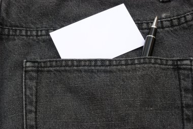 boş kartvizit ve topu noktası Jean geri cep