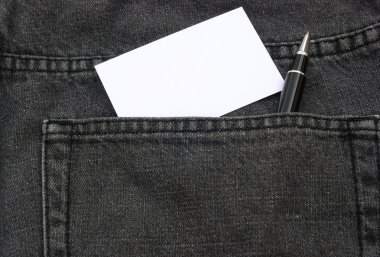 boş kartvizit ve topu noktası Jean geri cep