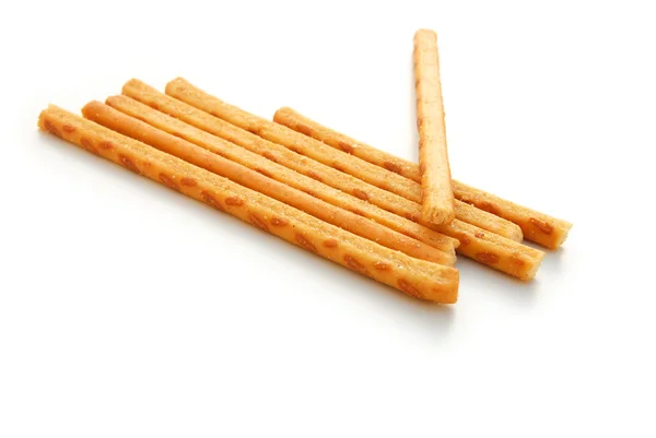 Crispy straws on a white background — Stock Photo, Image