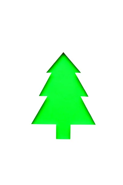 Mão cortar árvore de Natal verde — Fotografia de Stock