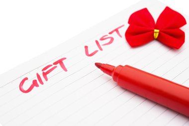 yan görünümü handwrtten hediye listesi kırpma yolu ile