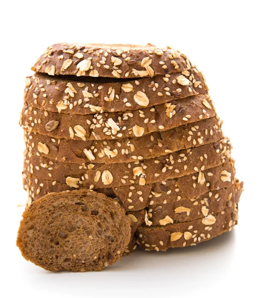 Stack bröd med sesamfrön och melon seed på vit bakgrund — Stockfoto