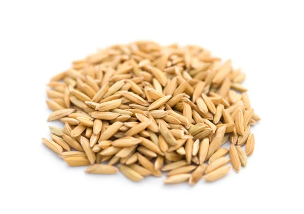 Pila de arroz sobre un fondo blanco — Foto de Stock