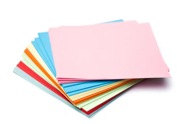 Stack of colorful memo note on white with clipping path Royalty Free Stock Images