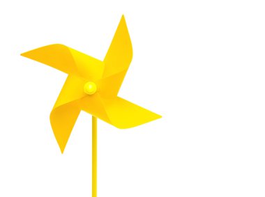 Yellow pinwheel on a white background clipart
