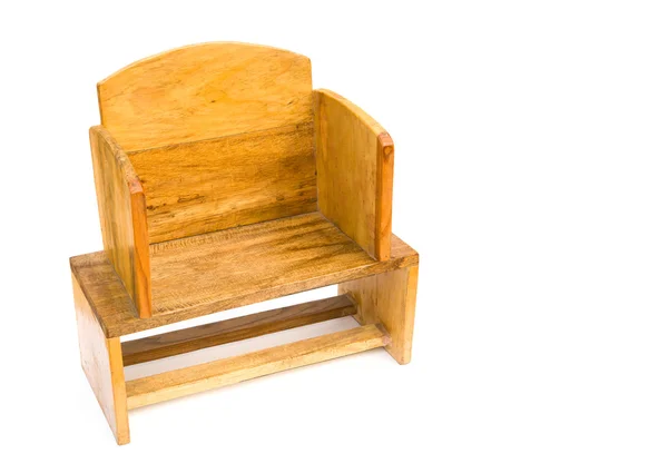 Fából készült szék, fehér, másol hely a gyermekek számára — Stock Fotó