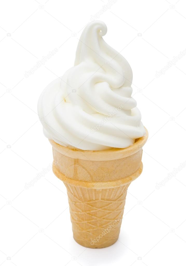 White ice cream with clipping path