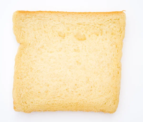 One piece of bread on white — Stock Photo, Image