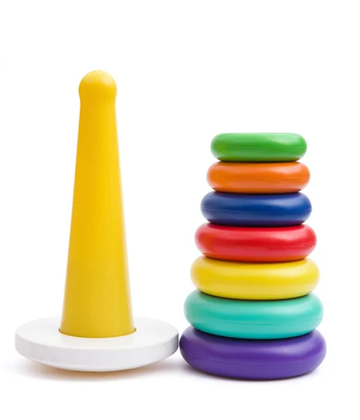 Plastic pyramid for children with clipping path, vertical — Stock Photo, Image