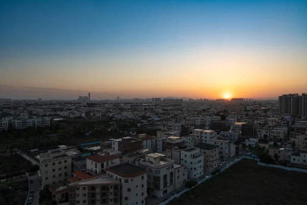 Een Chinese Voorstad Zonsondergang Tijd — Stockfoto