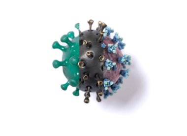 varyant koronavirüs beyaz arkaplanda birleşir