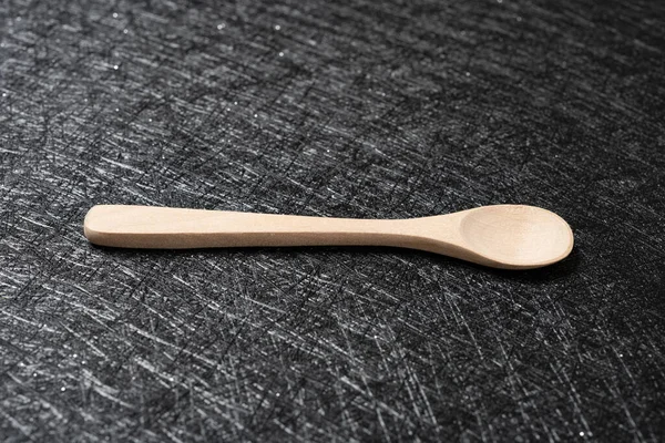 Empty Wooden Spoon Dark Background — Stock Fotó