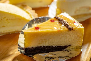 fresh sweet cakes at horizontal composition