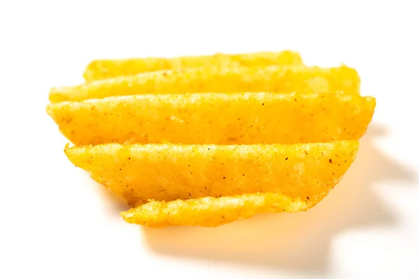 Angle View Piece Potato Chip White — Stock Photo, Image