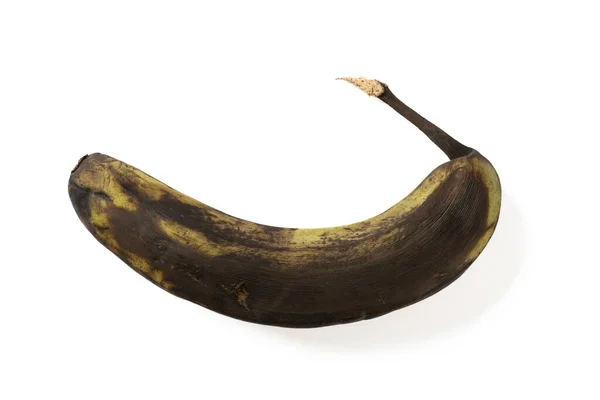 Przejrzały Banan Białym Tle — Zdjęcie stockowe