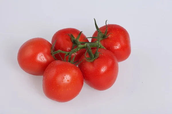 beyaz zemin üzerine ıslak, kırmızı domates