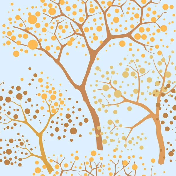Autumn park trees seamless pattern in chinese style — Stock Photo, Image