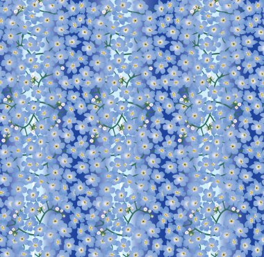 mavi çiçekler unutma ile Seamless Modeli