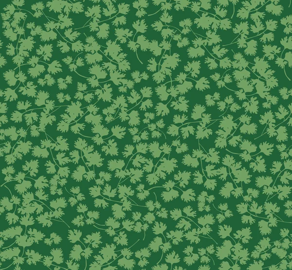Wzór z Pietruszka liście na zielonym tle — Wektor stockowy